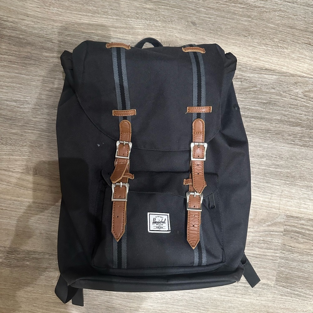 Herschel Supply Company Black Backpack with Tan Straps